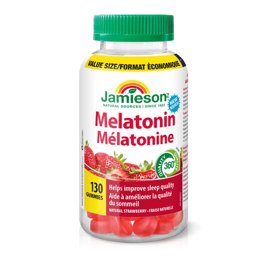 Jamieson Melatonin 2.5 mg Gummies – Natural Strawberry Flavour