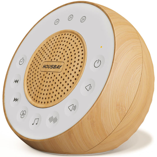 Housbay White Noise Machine with 31 Soothing Sounds, 5W Loud Stereo Sound, Auto-Off Timer, Adjustable Volume, Sleep Sound Machine for Baby, Kid, Adult -Wood Grain