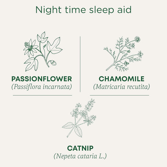 Organic Nighty Night Herbal Tea (Pack of 1) - Natural Sleep Aid containing Passionflower and Chamomile - 16 Tea Bags Total