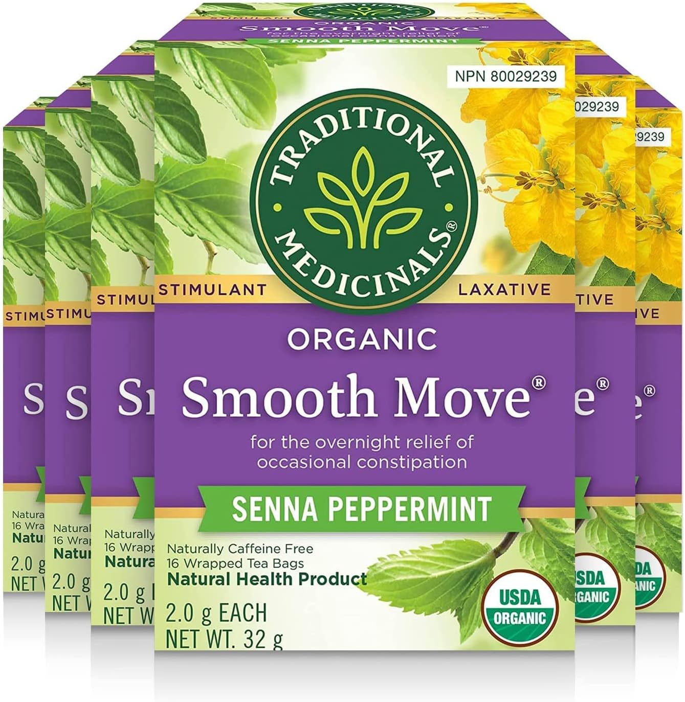 Traditional Medicinals Organic Peppermint Herbal Tea – Senna & Fennel Blend