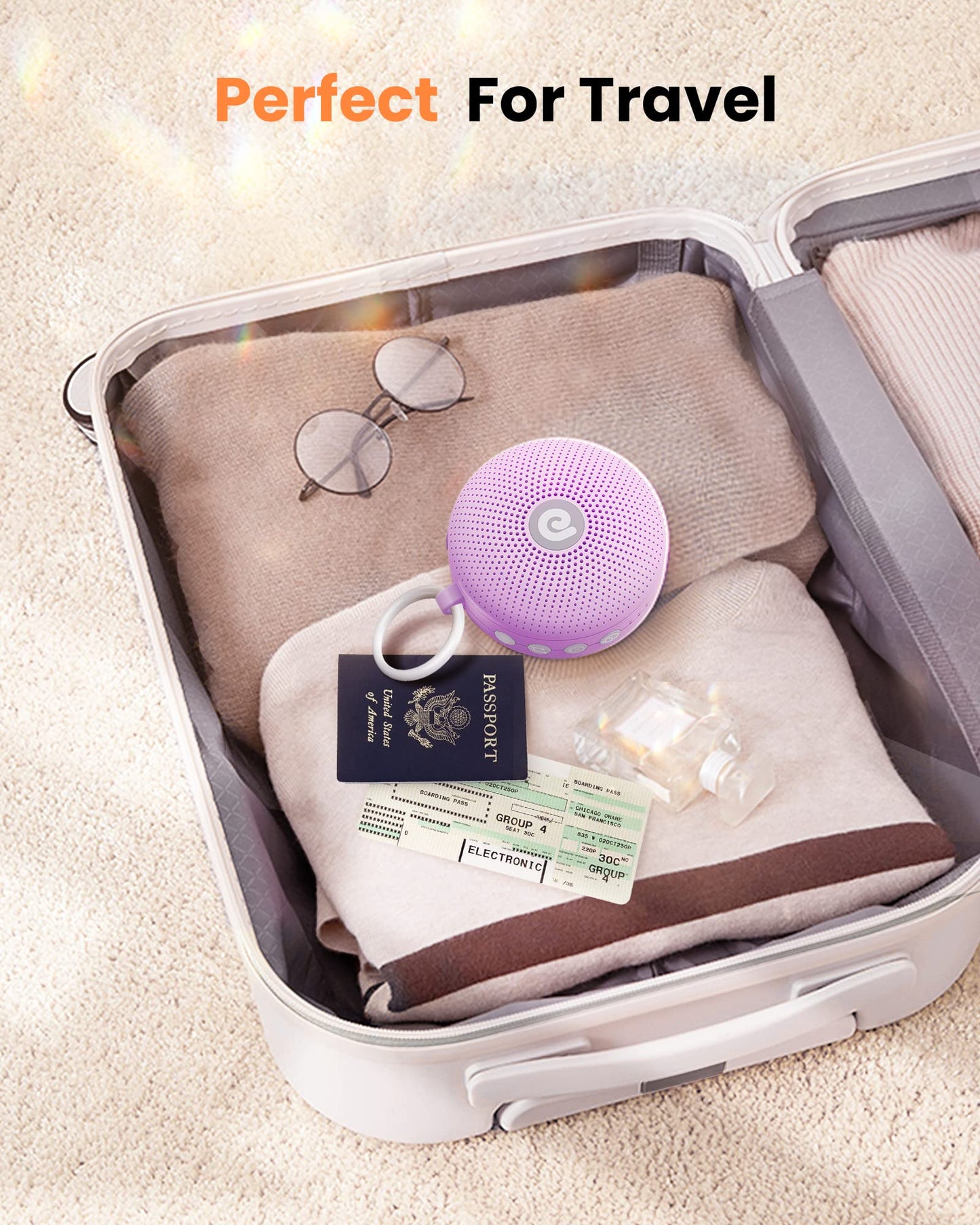 Dreamegg White Noise Machine - Portable Sound Machine for Baby Adult, Features Powerful Battery, 21 Soothing Sounds for Sleeping, Rechargeable Sleep Aid Sound Machine Baby for Home Travel Nursery Gift