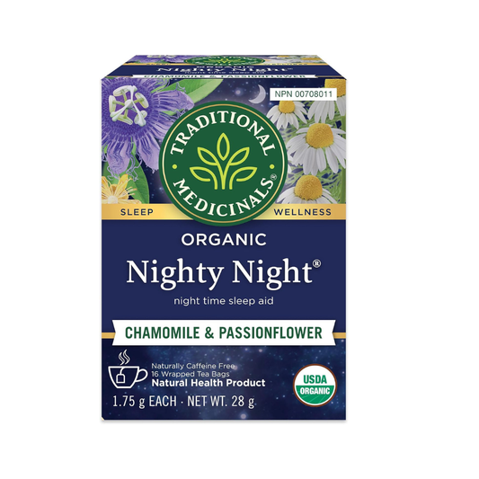 Organic Nighty Night Herbal Tea (Pack of 1) - Natural Sleep Aid containing Passionflower and Chamomile - 16 Tea Bags Total