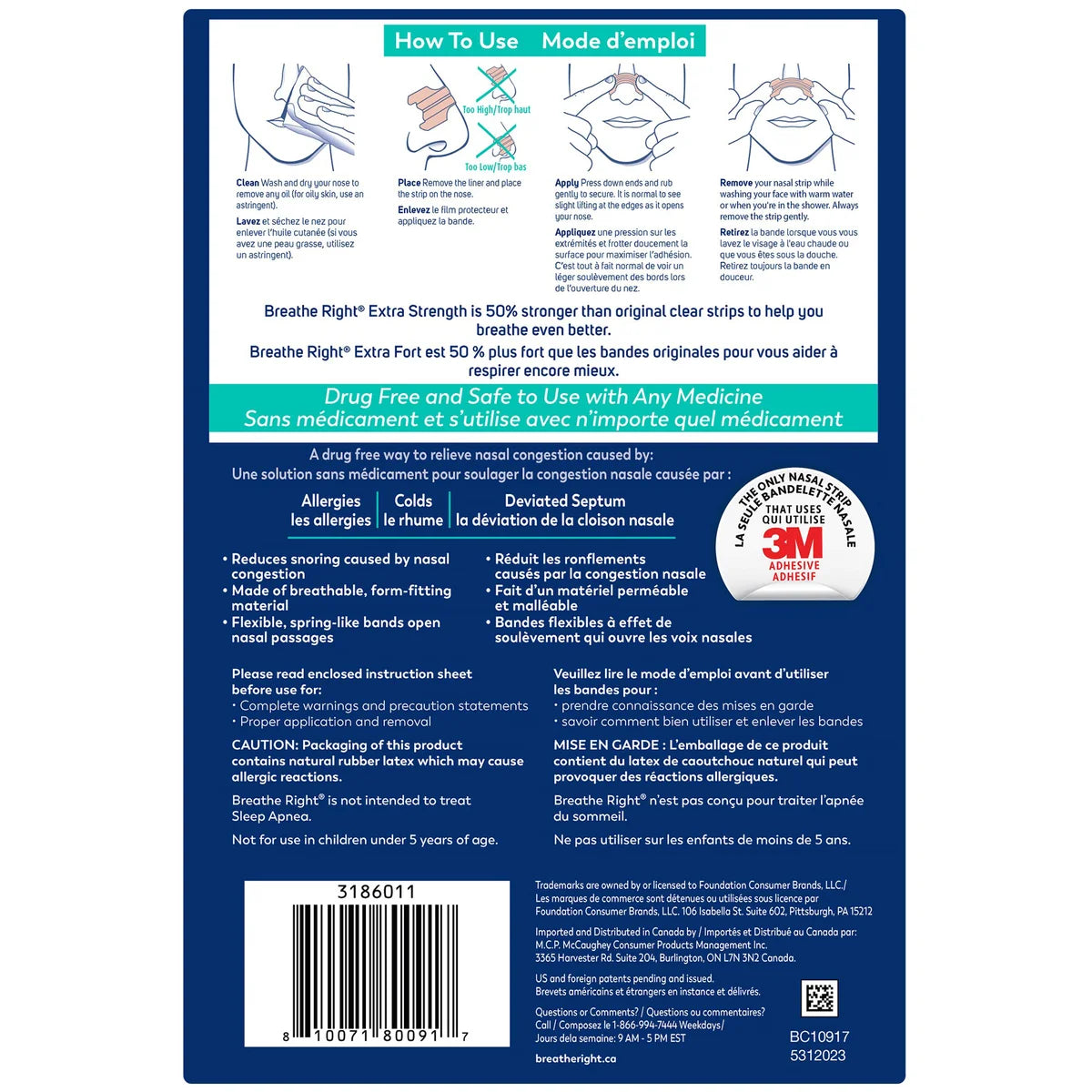 Breathe Right Extra Strength Clear 72-strips