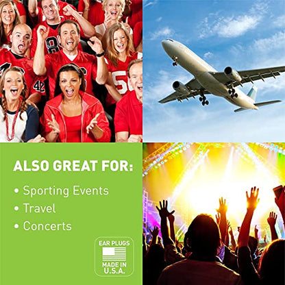 Flents Foam Ear Plugs, 50 Pair for Sleeping, Snoring, Loud Noise, Traveling, Concerts, Construction, & Studying, Contour to Ear, NRR 33, Clear,