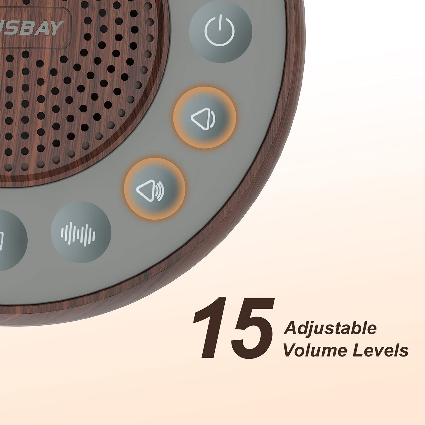 Housbay White Noise Machine with 31 Soothing Sounds, 5W Loud Stereo Sound, Auto-Off Timer, Adjustable Volume, Sleep Sound Machine for Baby, Kid, Adult -Wood Grain