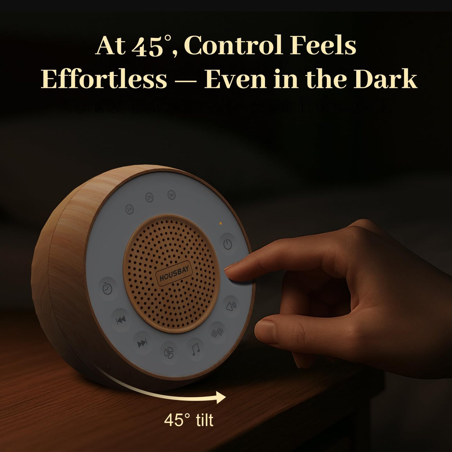 Housbay White Noise Machine with 31 Soothing Sounds, 5W Loud Stereo Sound, Auto-Off Timer, Adjustable Volume, Sleep Sound Machine for Baby, Kid, Adult -Wood Grain