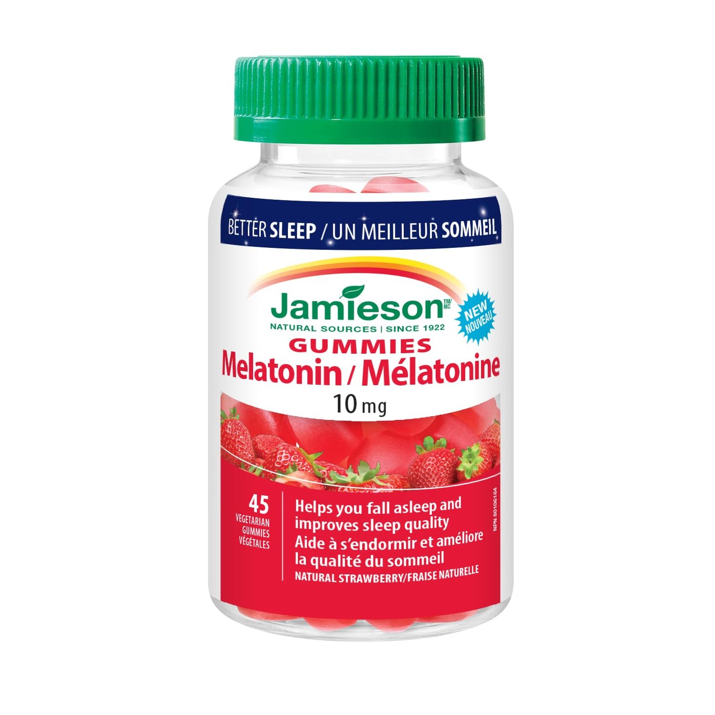 Jamieson Melatonin Gummies 10 mg – Natural Strawberry Flavour