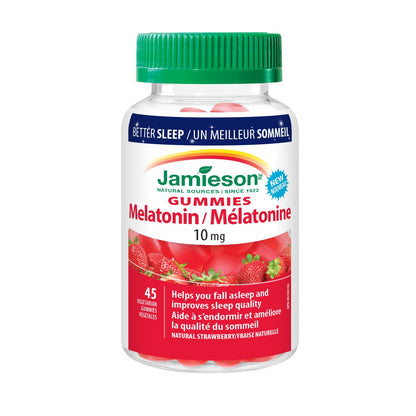 Jamieson Melatonin Gummies 10 mg – Natural Strawberry Flavour