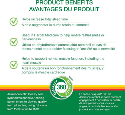 Jamieson Melatonin Magnesium Gummies – Mixed Berry Flavour with Chamomile, Passionflower & Tart Cherry | Vegetarian, Non-GMO, Gluten-Free | 60 Gummies | Canadian Brand