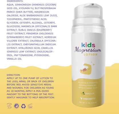 Magnesium Lotion for Kids & Babies – Calming Bedtime Body Cream with Natural Lavender & Shea Butter