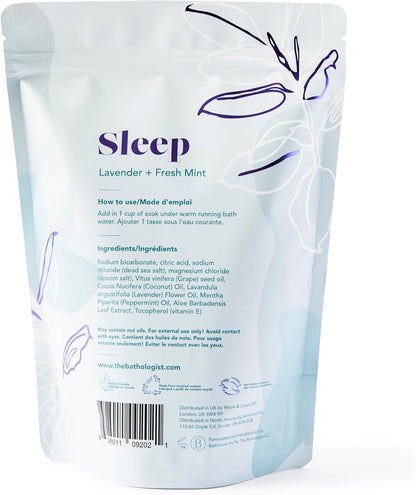 The Bathologist Sleep Fizzy Bath Soak, Made with Essential Oils, Magnesium Sulfate, Dead Sea Salt & Aloe Botanicals, Lavender & Fresh Mint for Restful Sleep and Stress Relief, 907g