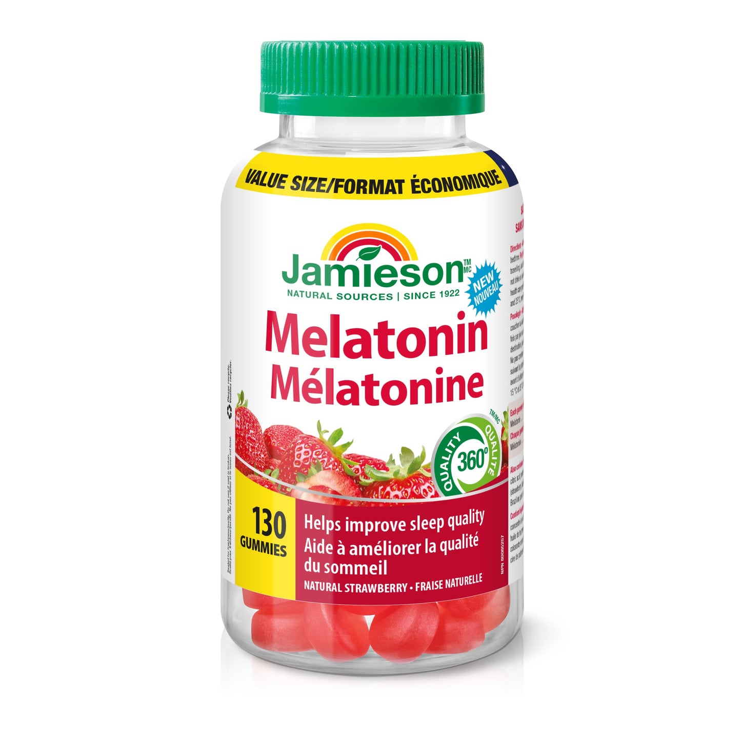 Jamieson Melatonin 2.5 mg Gummies – Natural Strawberry Flavour