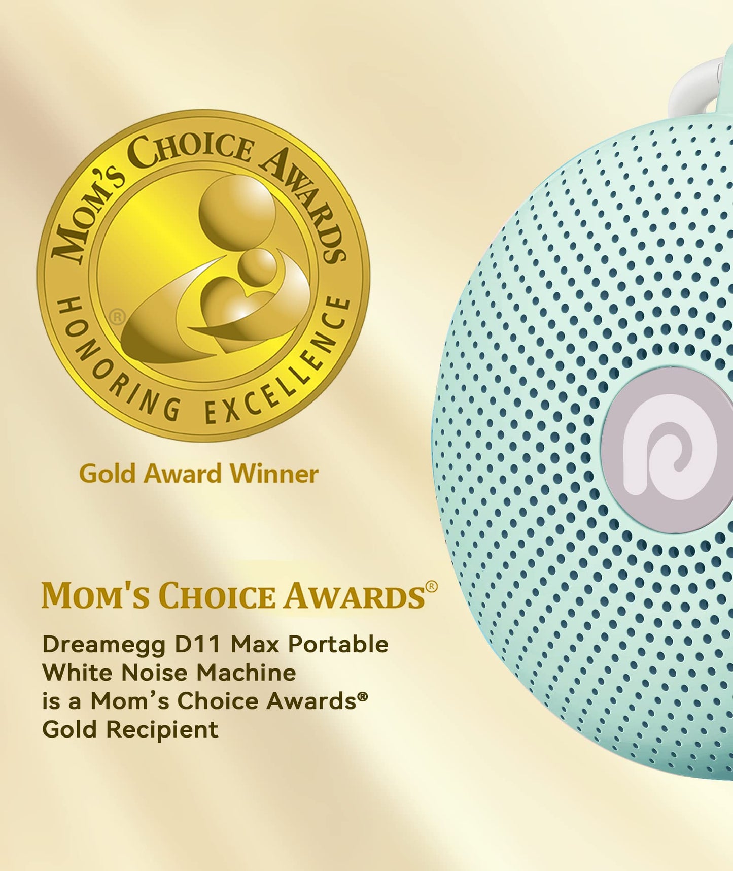 Dreamegg White Noise Machine - Portable Sound Machine for Baby Adult, Features Powerful Battery, 21 Soothing Sounds for Sleeping, Rechargeable Sleep Aid Sound Machine Baby for Home Travel Nursery Gift