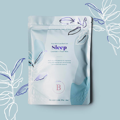 The Bathologist Sleep Fizzy Bath Soak, Made with Essential Oils, Magnesium Sulfate, Dead Sea Salt & Aloe Botanicals, Lavender & Fresh Mint for Restful Sleep and Stress Relief, 907g