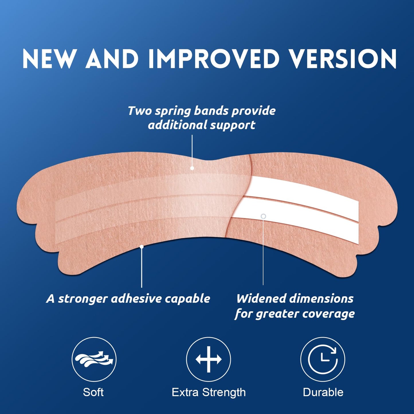 50Pcs Nasal Strips for Snoring, Extra Strength Nose Strips Breathing, Nose Tape for Sports and Sleep, Anti Snoring Strips Help Stop Snoring and Nasal Congestion Relief