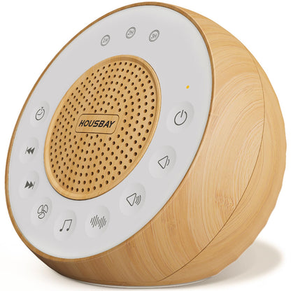 Housbay White Noise Machine with 31 Soothing Sounds, 5W Loud Stereo Sound, Auto-Off Timer, Adjustable Volume, Sleep Sound Machine for Baby, Kid, Adult -Wood Grain