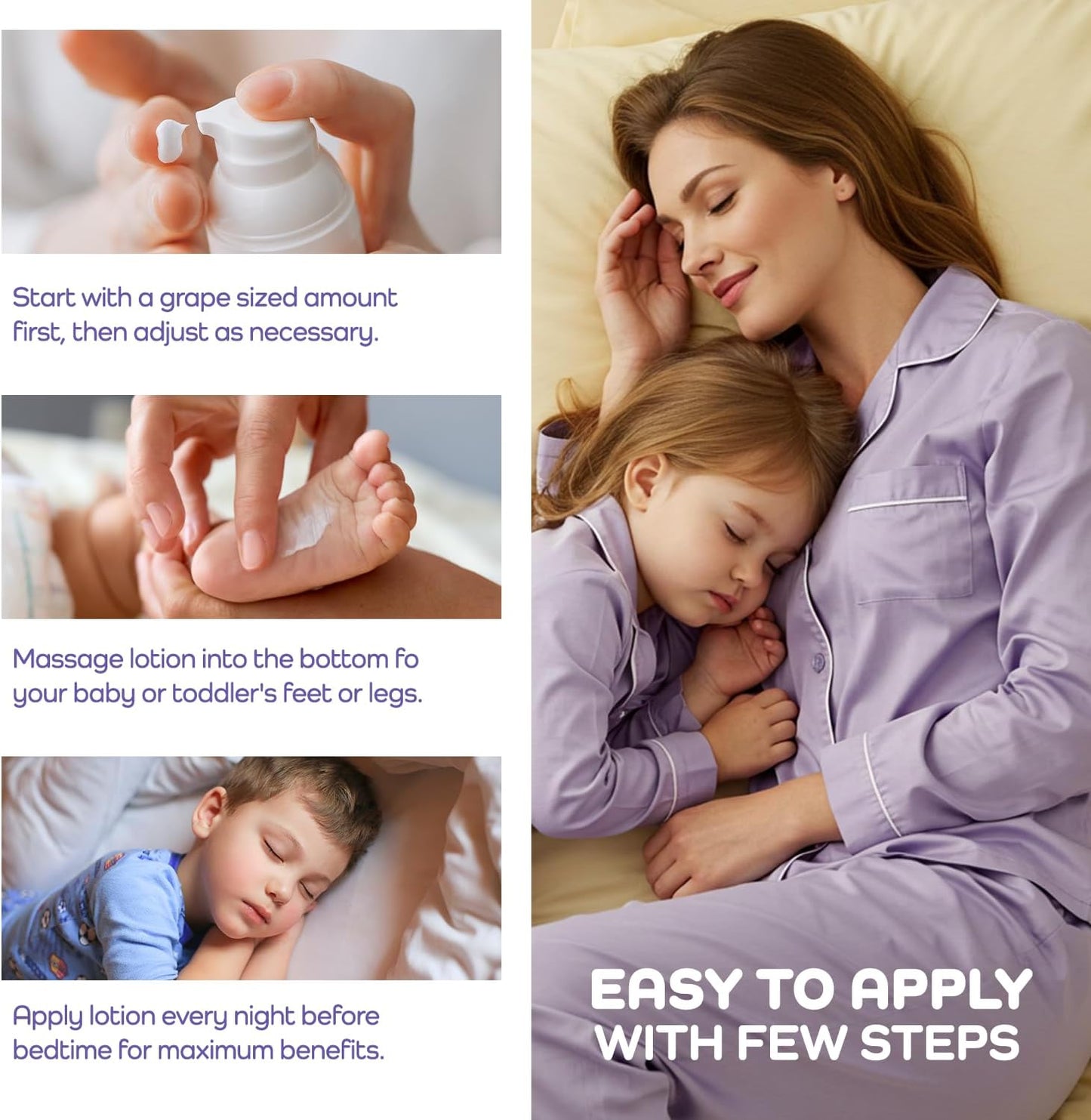 Magnesium Lotion for Kids & Babies – Calming Bedtime Body Cream with Natural Lavender & Shea Butter