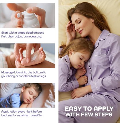 Magnesium Lotion for Kids & Babies – Calming Bedtime Body Cream with Natural Lavender & Shea Butter