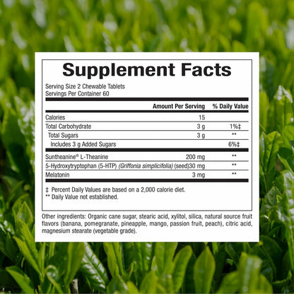 Natural Factors - Stress-Relax Tranquil Sleep, 5-HTP, Suntheanine & Melatonin, 120 Chewable Tablets