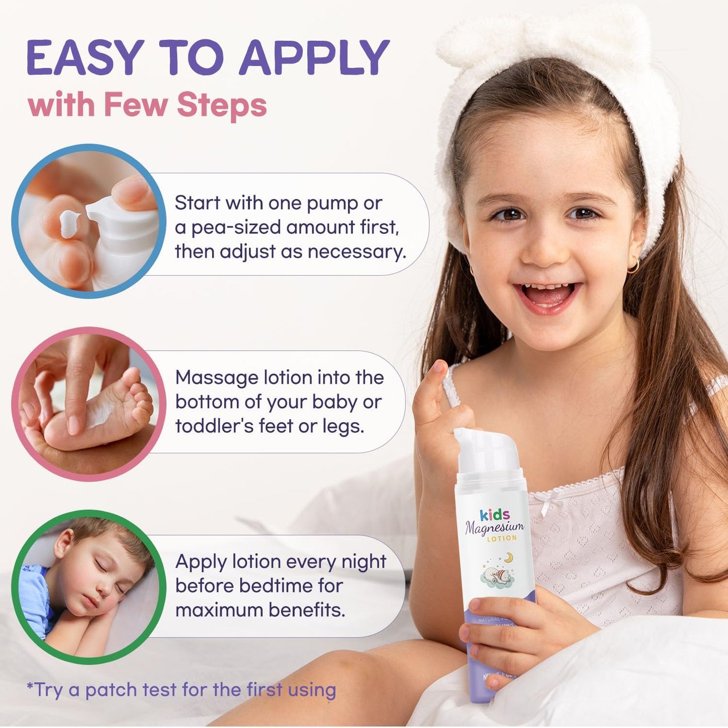 Magnesium Lotion for Kids & Babies – Calming Bedtime Body Cream with Natural Lavender & Shea Butter