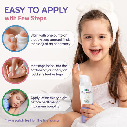 Magnesium Lotion for Kids & Babies – Calming Bedtime Body Cream with Natural Lavender & Shea Butter