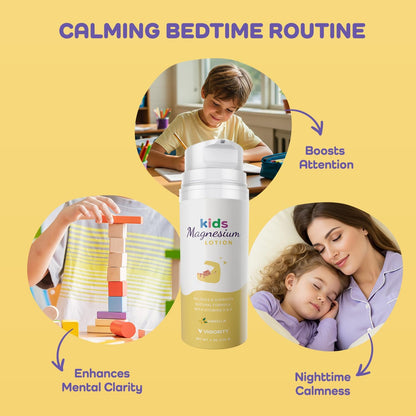 Magnesium Lotion for Kids & Babies – Calming Bedtime Body Cream with Natural Lavender & Shea Butter