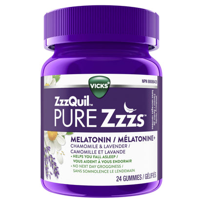 Vicks ZzzQuil PURE Zzzs Melatonin Sleep Aid Gummies – 48 Count