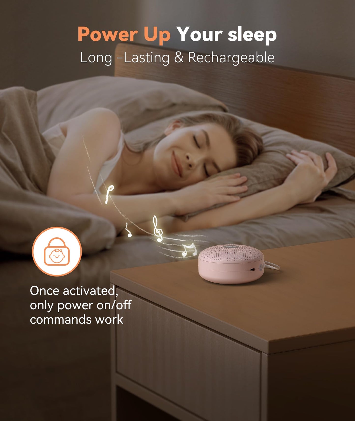 Dreamegg White Noise Machine - Portable Sound Machine for Baby Adult, Features Powerful Battery, 21 Soothing Sounds for Sleeping, Rechargeable Sleep Aid Sound Machine Baby for Home Travel Nursery Gift