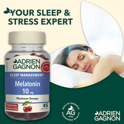 Sleep Aid –  sachets Adrien Gagnon – Sugar-Free 45 Gummies – 10 mg,