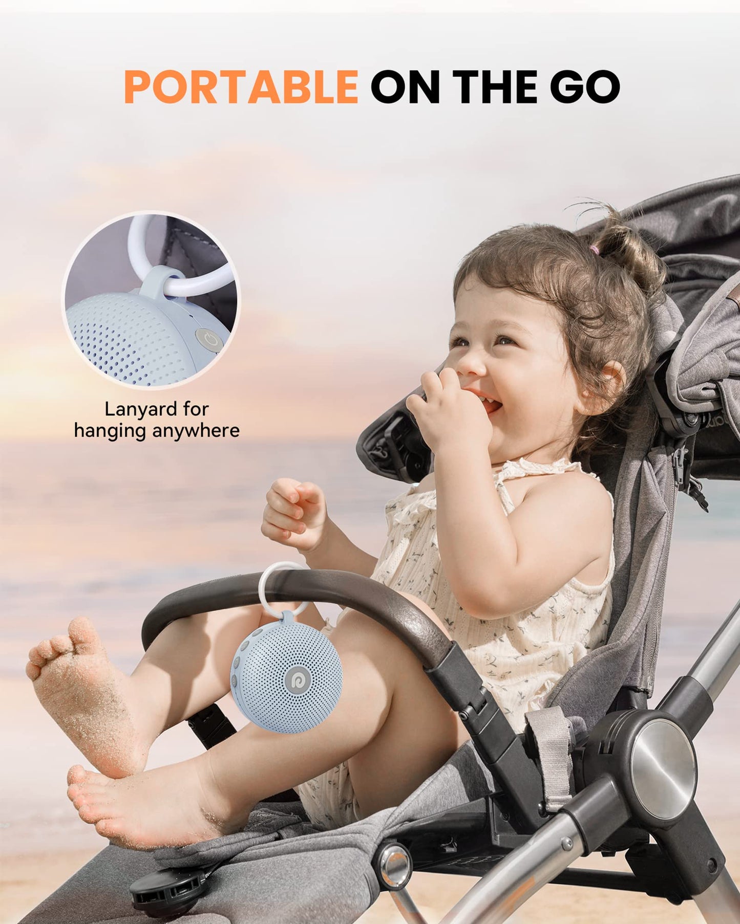 Dreamegg White Noise Machine - Portable Sound Machine for Baby Adult, Features Powerful Battery, 21 Soothing Sounds for Sleeping, Rechargeable Sleep Aid Sound Machine Baby for Home Travel Nursery Gift