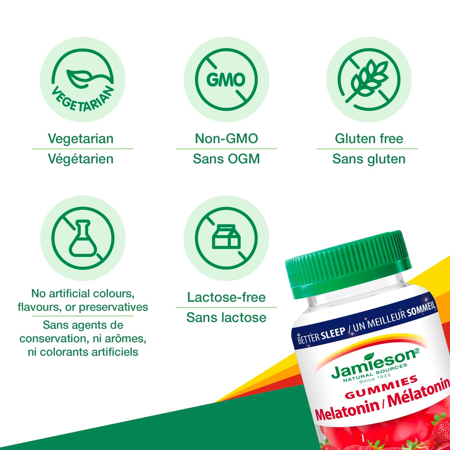 Jamieson Melatonin 2.5 mg Gummies – Natural Strawberry Flavour