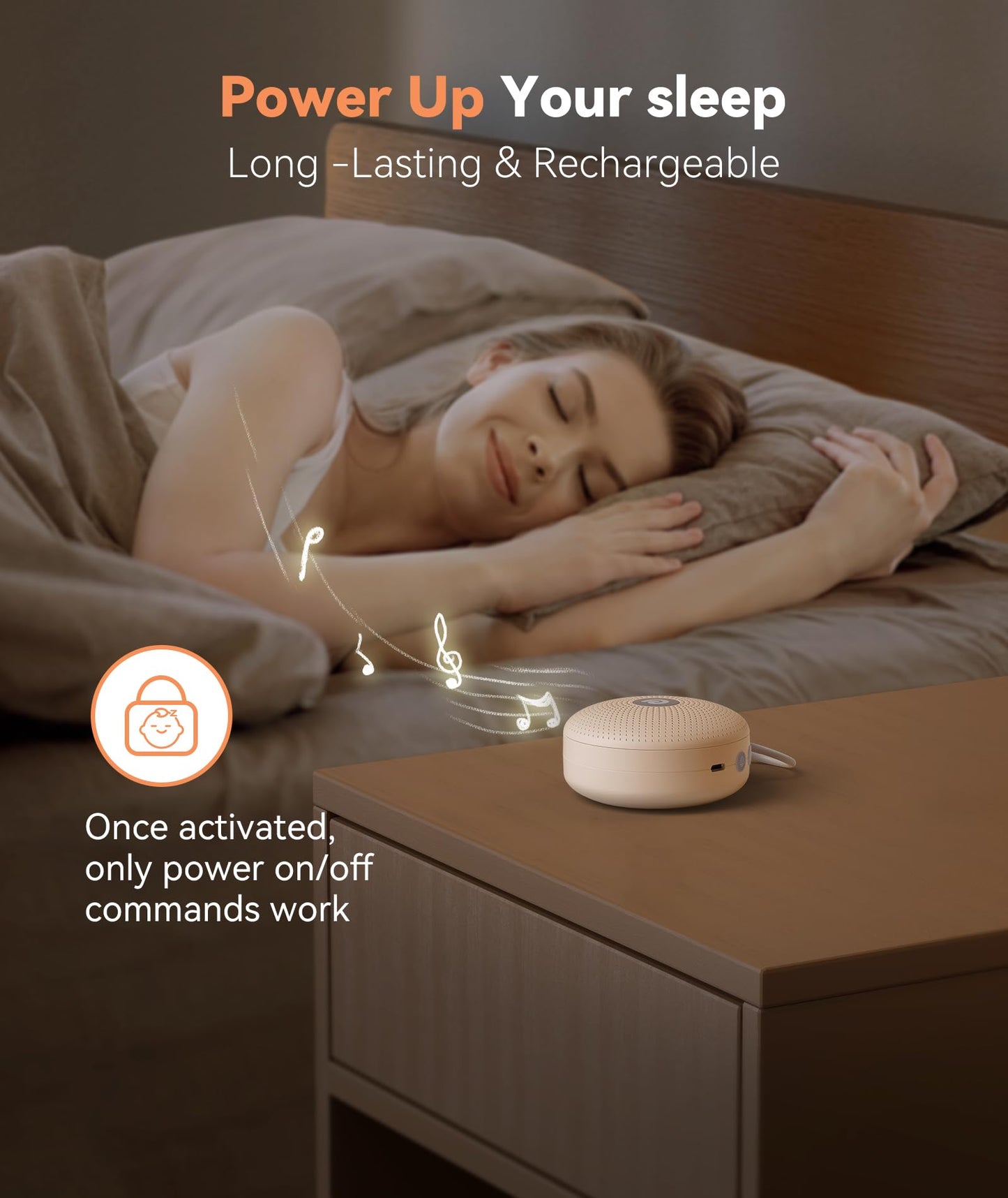 Dreamegg White Noise Machine - Portable Sound Machine for Baby Adult, Features Powerful Battery, 21 Soothing Sounds for Sleeping, Rechargeable Sleep Aid Sound Machine Baby for Home Travel Nursery Gift