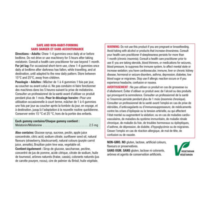 Jamieson Melatonin 2.5 mg Gummies – Natural Strawberry Flavour