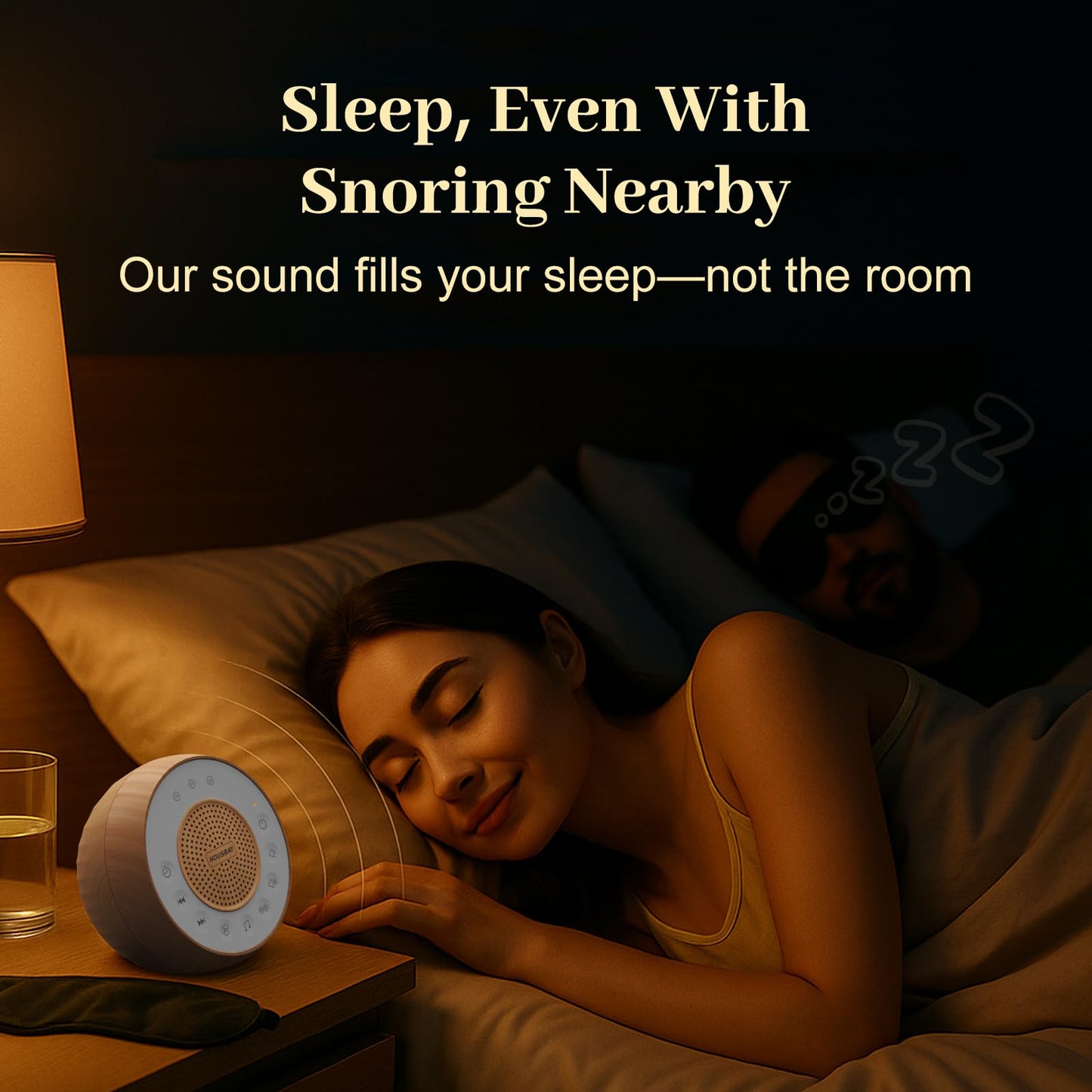 Housbay White Noise Machine with 31 Soothing Sounds, 5W Loud Stereo Sound, Auto-Off Timer, Adjustable Volume, Sleep Sound Machine for Baby, Kid, Adult -Wood Grain