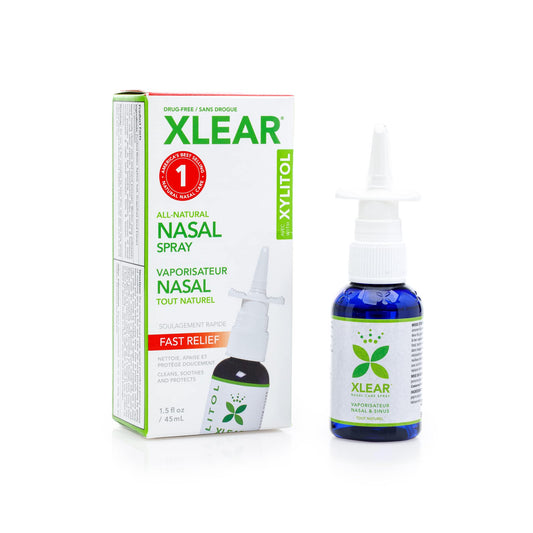 Xlear Natural Saline Nasal Spray with Xylitol – Gentle Nasal Moisturizer for Kids & Adults – 45 ml