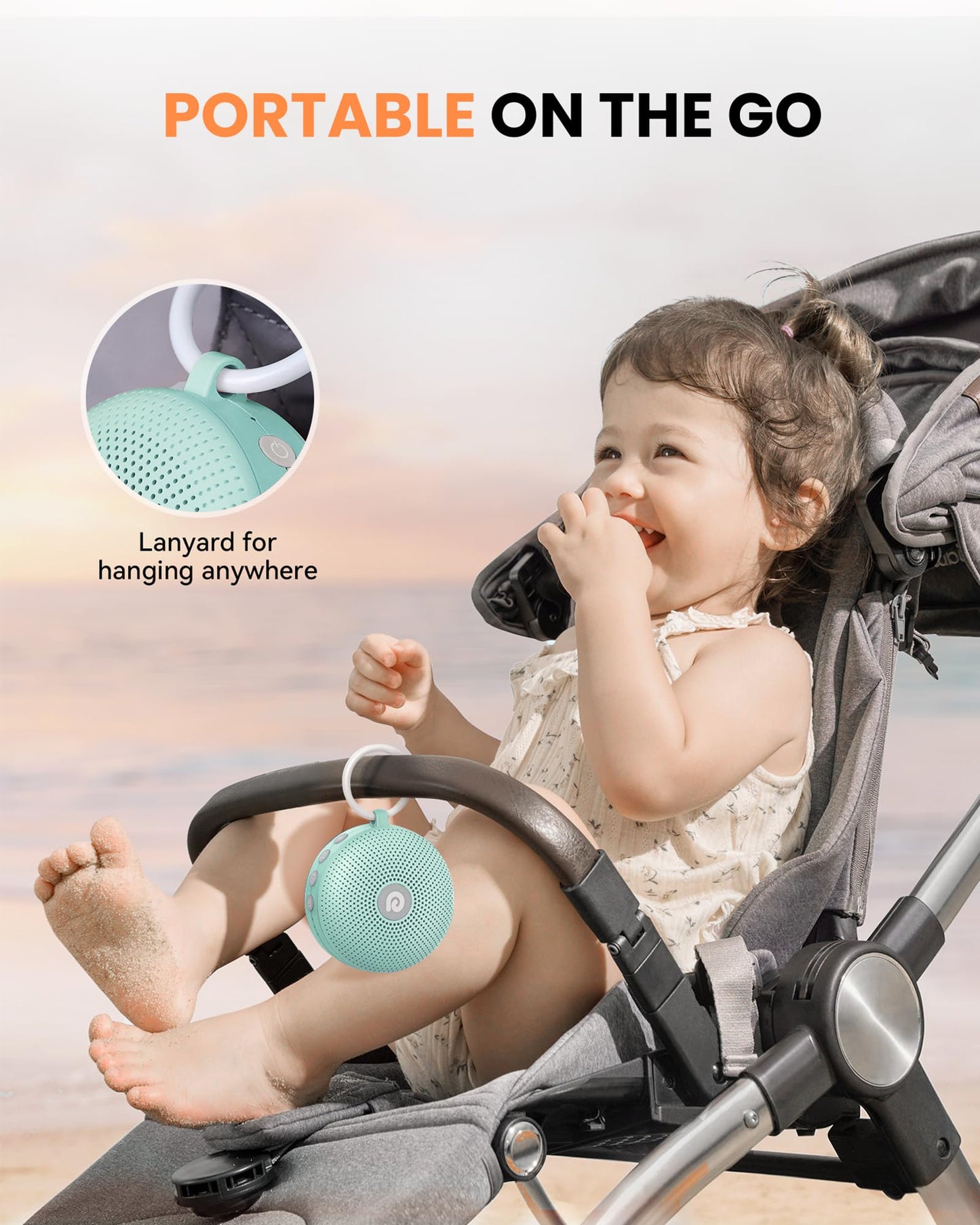 Dreamegg White Noise Machine - Portable Sound Machine for Baby Adult, Features Powerful Battery, 21 Soothing Sounds for Sleeping, Rechargeable Sleep Aid Sound Machine Baby for Home Travel Nursery Gift