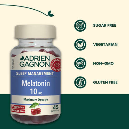 Sleep Aid –  sachets Adrien Gagnon – Sugar-Free 45 Gummies – 10 mg,