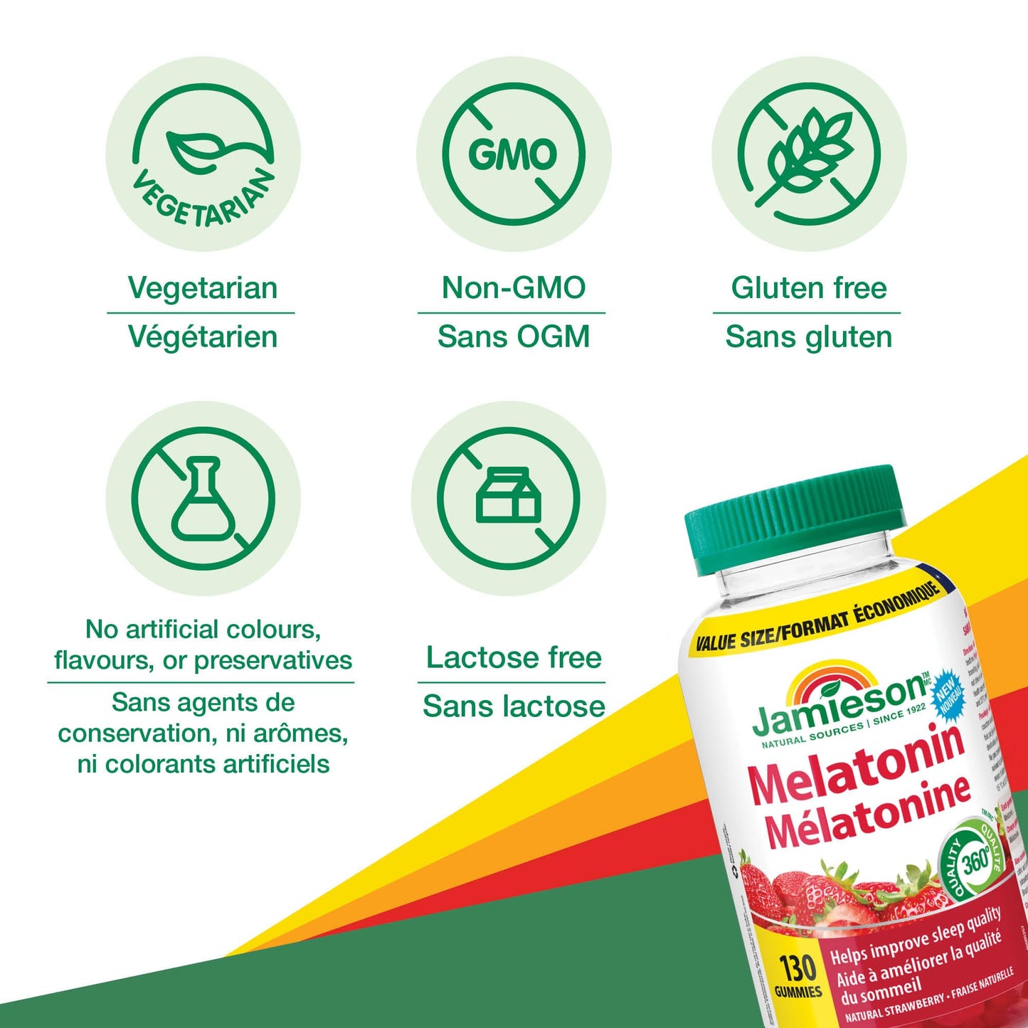Jamieson Melatonin 2.5 mg Gummies – Natural Strawberry Flavour