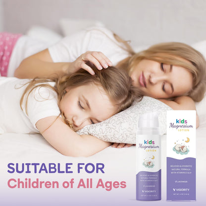 Magnesium Lotion for Kids & Babies – Calming Bedtime Body Cream with Natural Lavender & Shea Butter