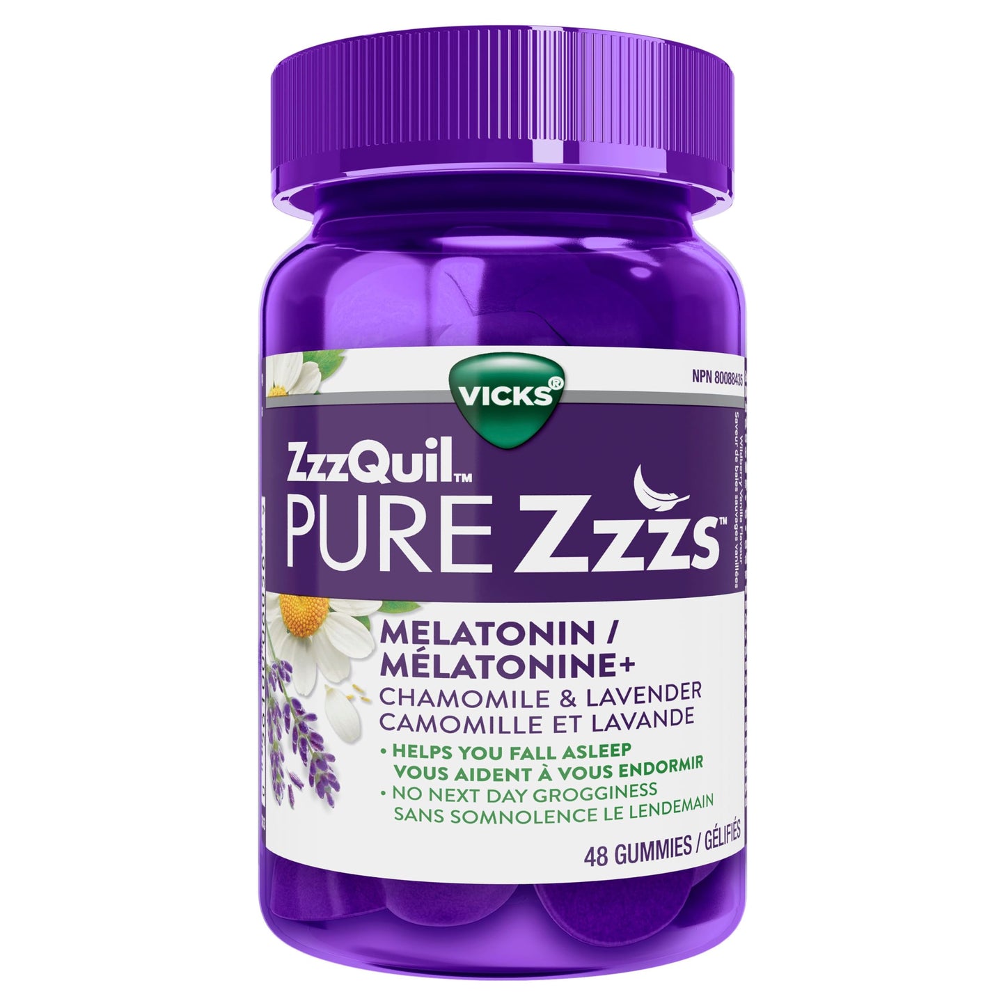 Vicks ZzzQuil PURE Zzzs Melatonin Sleep Aid Gummies – 48 Count