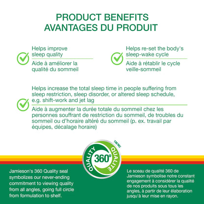 Jamieson Melatonin 2.5 mg Gummies – Natural Strawberry Flavour