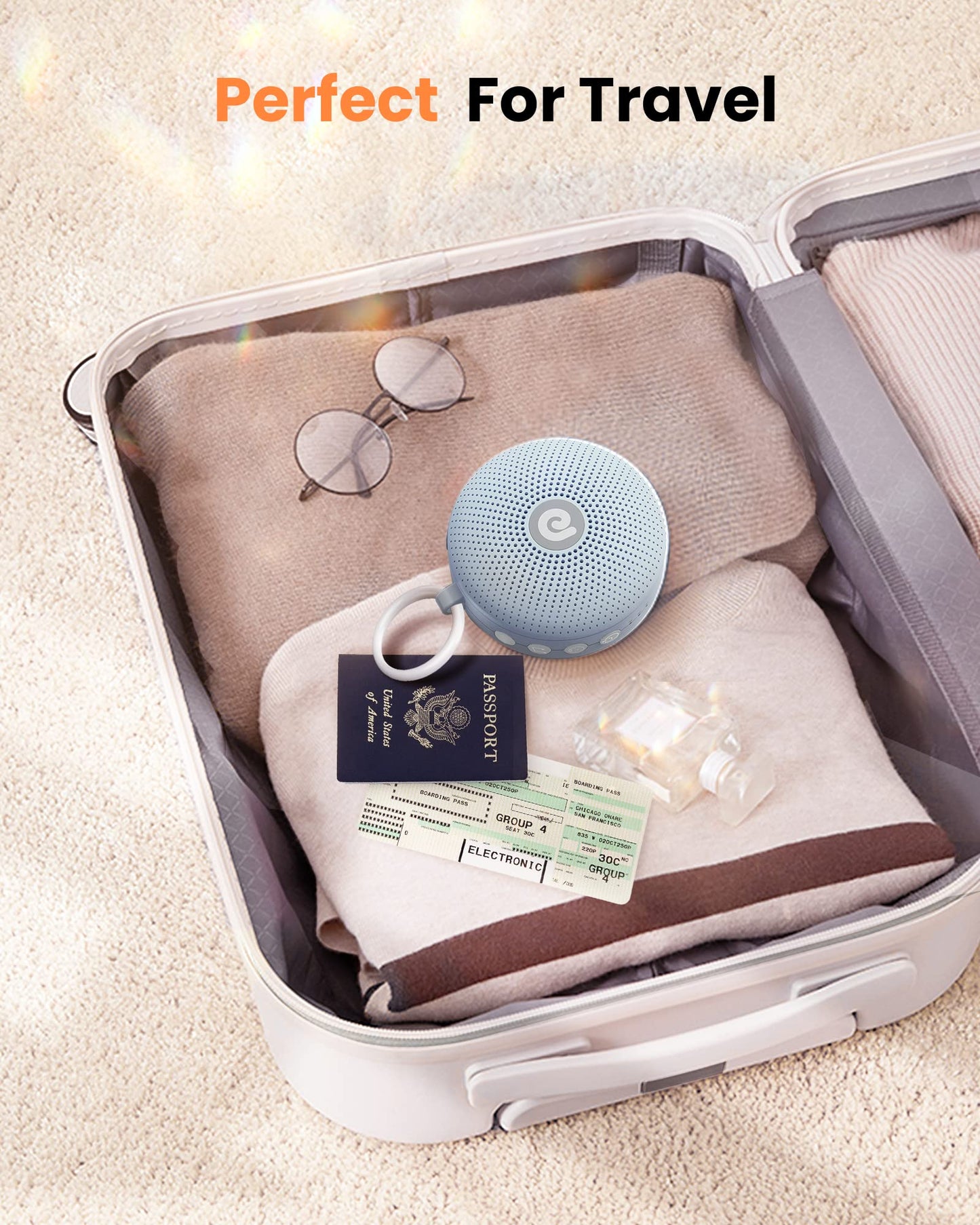 Dreamegg White Noise Machine - Portable Sound Machine for Baby Adult, Features Powerful Battery, 21 Soothing Sounds for Sleeping, Rechargeable Sleep Aid Sound Machine Baby for Home Travel Nursery Gift