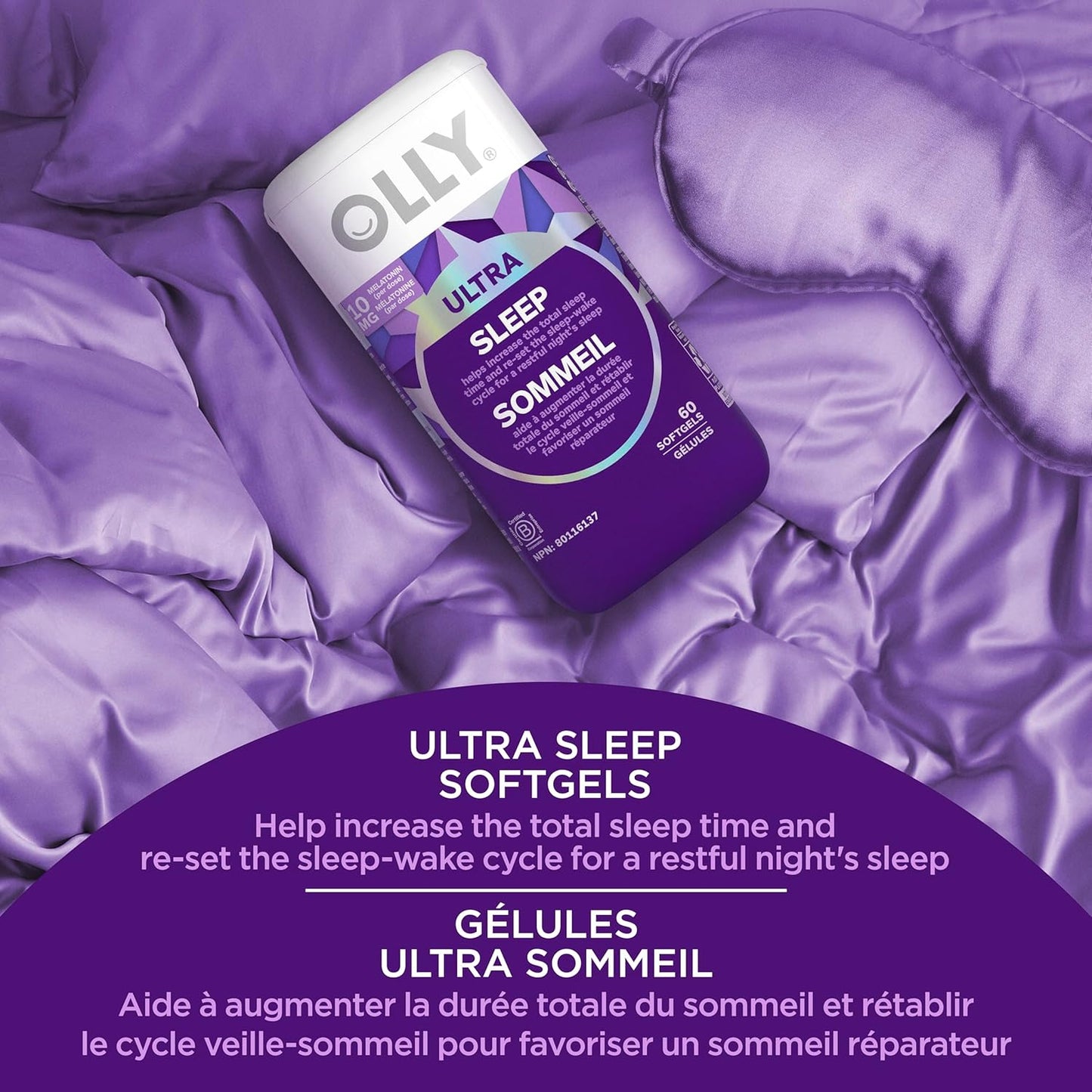 OLLY Ultra Strength Sleep Softgels – 10 mg Melatonin with L-Theanine, Magnesium & Botanical Blend | Chamomile, Passionflower & Lemon Balm | Gluten-Free | 60 Softgels