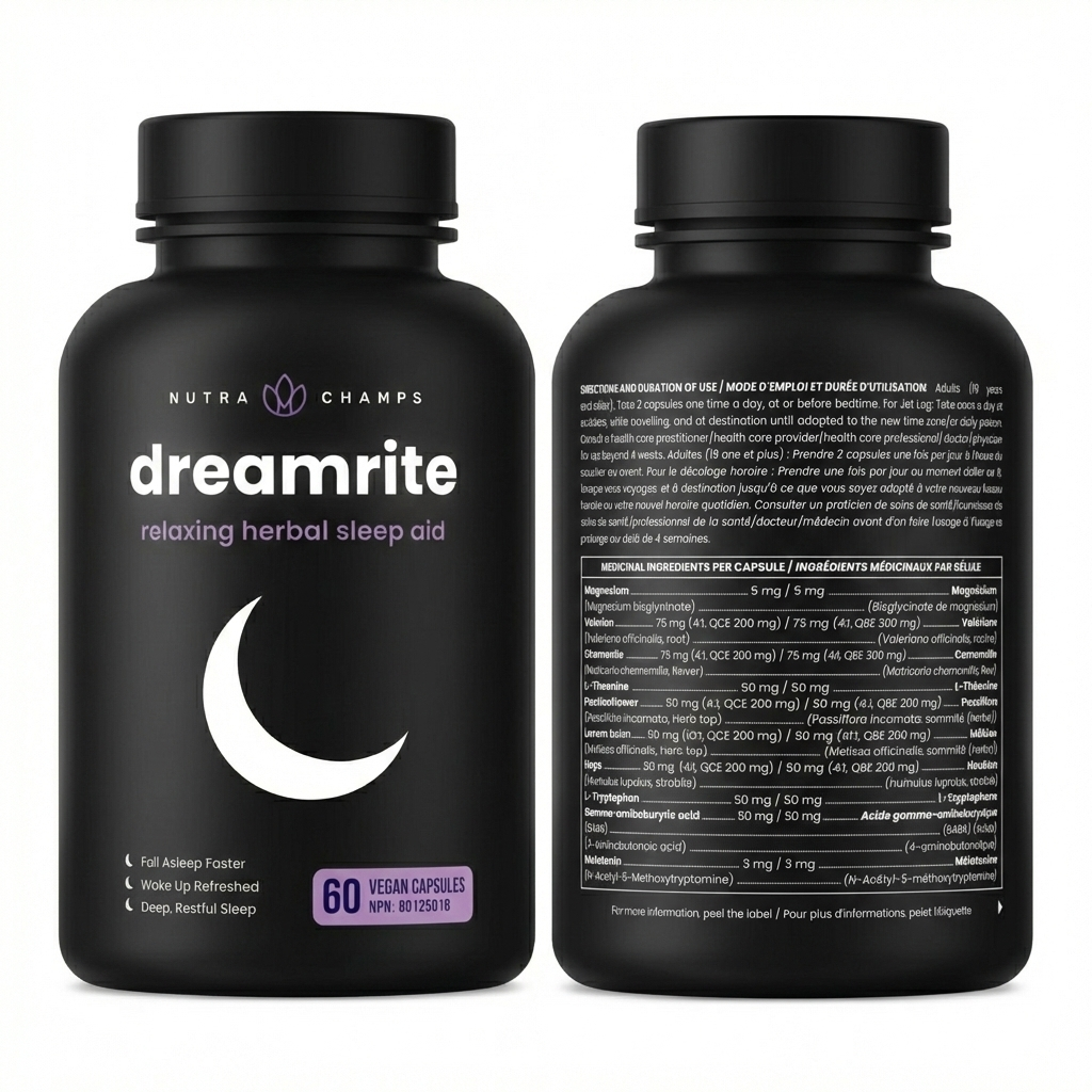 10-in-1   with Melatonin, Valerian Root, Chamomile, Lemon Balm, L-Theanine, L-Tryptophan, GABA, Magnesium