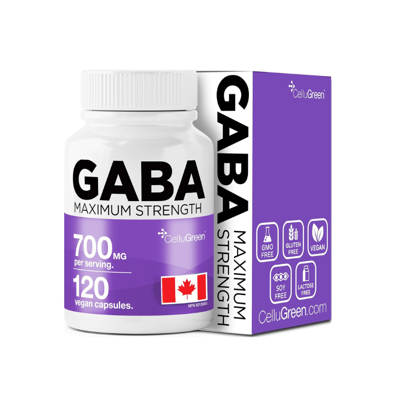 GABA 700 mg – High-Potency Formula (120 Capsules)  Made in Canada • Vegan • Non-GMO